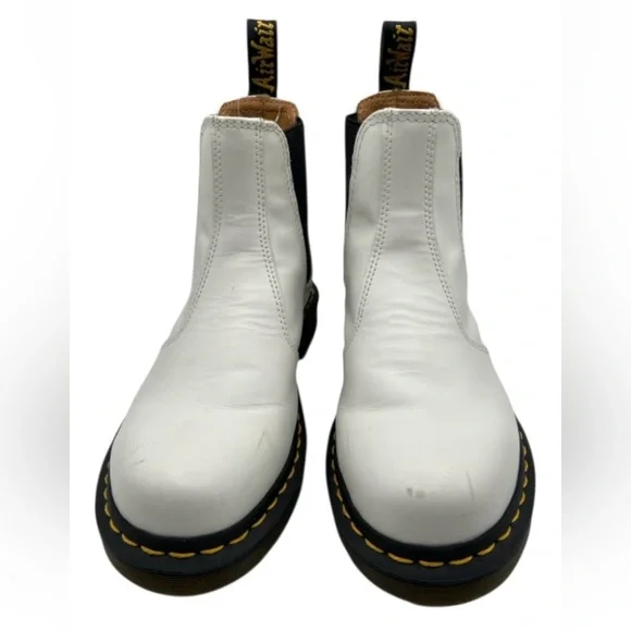 Dr. Martens | Shoes | Dr Martens White Leather Chelsea Boots Sz 6